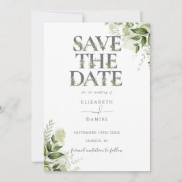 Grönt blomster typografi QR-kod bröllop Spara Datumet