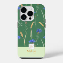 Grönt blomster vild blomster monogram