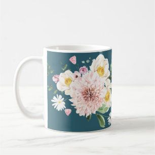 Grönt, blomsterkaffe, dricksprogram för Mugg