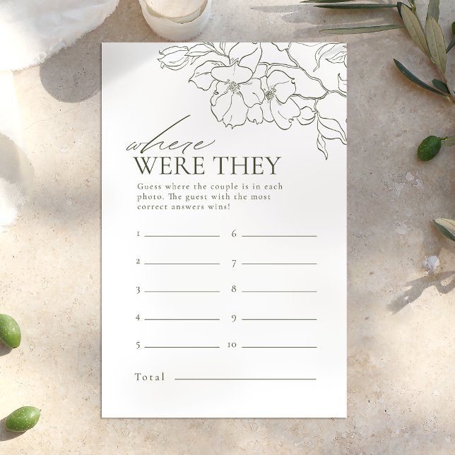 Grönt blomsterligt var var de bröllopsdusch spel (Green floral where were they bridal shower game)