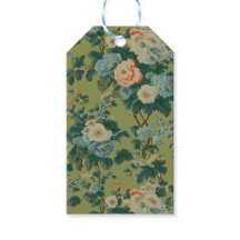 Grönt blomstermönstrat chintz, Korallkålros