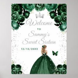 Grönt Blonde Hair Princess Sweet sixteen Welcome Poster