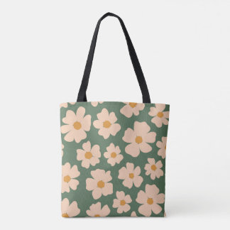 Grönt Blooms Tote Tygkasse