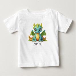 Grönt Blue Baby Dragon Personlig Baby T-Shirt
