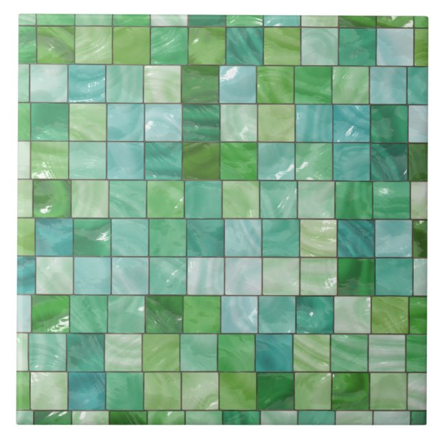 Grönt Blue Bassäng Tile Marble Mönster Kakelplatta (Framsidan)