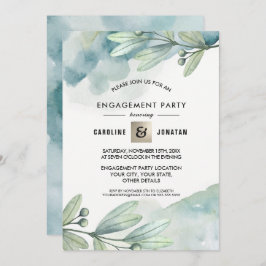 Grönt | Blue Berry Gren Förlovningsfest Inbjudningar