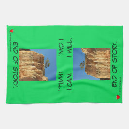 Grönt Blue Brown Red Träd Heart I can Kökshandduk