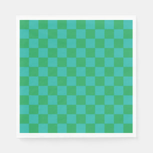 Grönt Blue Checkered Gingham Mönster Pappersservett