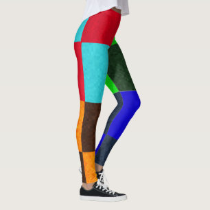Grönt Blue Checks Mönster, Leggings