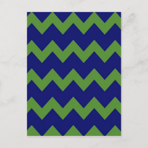 Grönt Blue Chevrons vykort