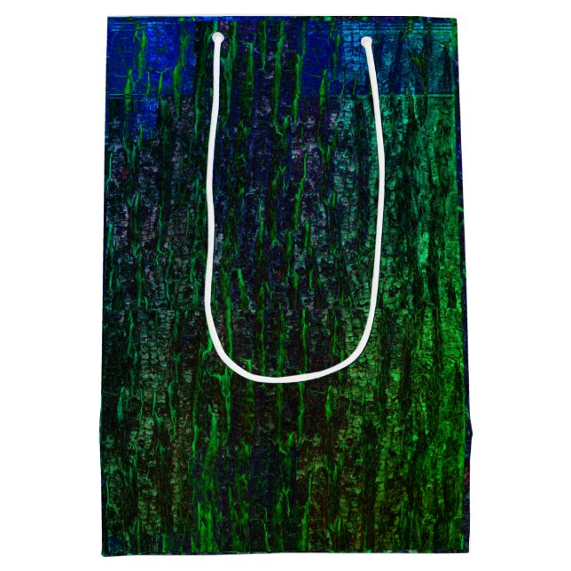 grönt Blue gradient glitch träd bark (Baksidan)