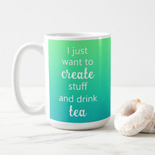 Grönt Blue Gradient Skapar Saker och Drink Tea Mug Kaffemugg