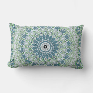 Grönt Blue Grått Coastal Mandala Kaleidoscope Lumbarkudde