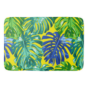 Grönt Blue Gult Sommar Tropical Löv Badrumsmatta