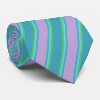 Grönt Blue Lavender Rand Mönster Necktie Slips
