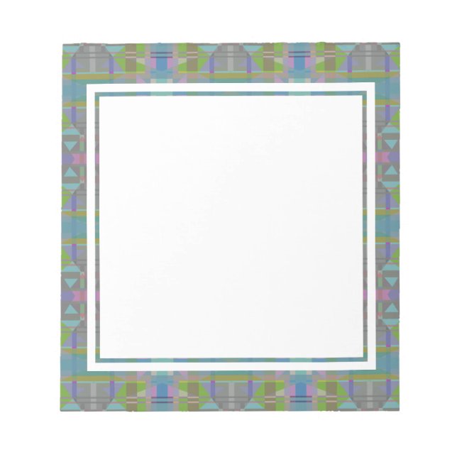 Grönt Blue Lila Geometric Anteckningsblock (Framsida)