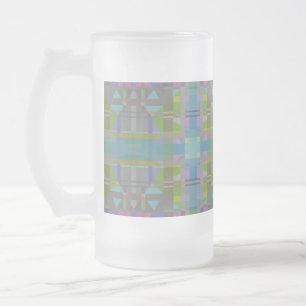 Grönt Blue Lila Geometric Frostat Ölglas
