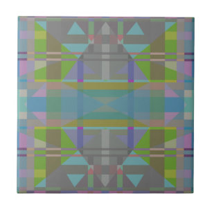 Grönt Blue Lila Geometric Kakelplatta