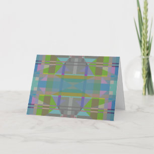 Grönt Blue Lila Geometric Kort