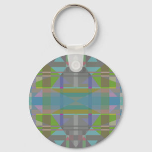 Grönt Blue Lila Geometric Nyckelring