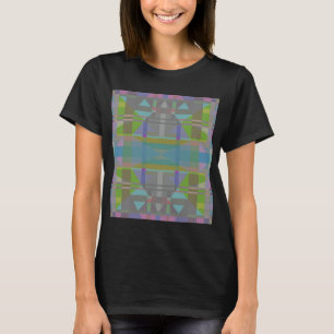 Grönt Blue Lila Geometric T Shirt