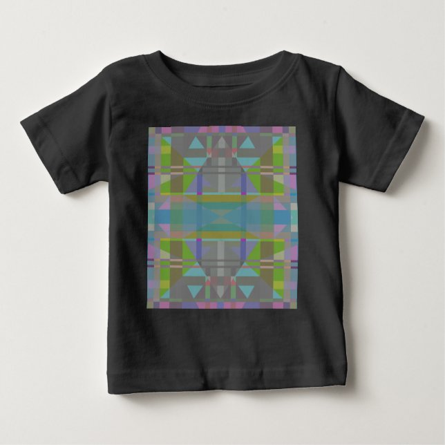 Grönt Blue Lila Geometric T Shirt (Framsida)
