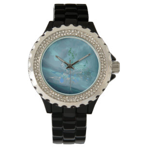 Grönt & Blue Musik noter Abstrakt Watch Armbandsur