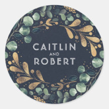 Grönt Blue och Guld Greenery Bröllop