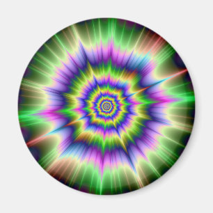 Grönt Blue och Gult Explosion Magnet