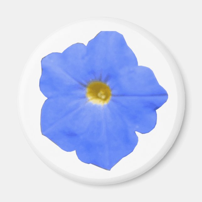 Grönt Blue och Gult Petunia Magnet (Framsidan)