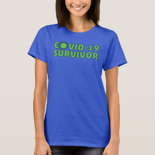Grönt Blue Pandemic Coronavirus Covid- 19 Survivor T Shirt