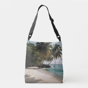 Grönt Blue Photo, Tropical Island Beach Ocean Axelväska
