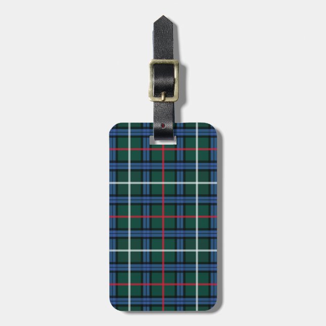 Grönt Blue Tartan Bagagebricka (Vertikal Framsida)
