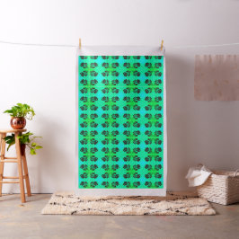 Grönt Bluegreen Ro Silhouette Blommigt Fabric 56 t Tyg