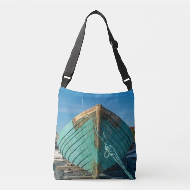 Grönt Boat Bow Crossover Tote Axelväska (Framsida)