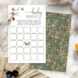 Grönt Boho Baby Bingo-spel