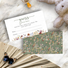 Grönt Boho Blommigt Baby Shower Tilläggskort
