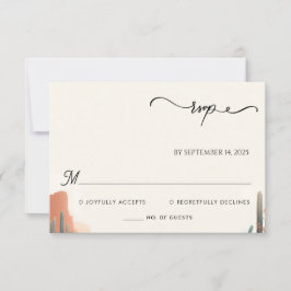 Grönt Boho Löv Desert Cacti Succulent Bröllop OSA Kort