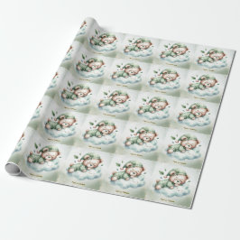 Grönt Boho Nalle Cute Party Presentpapper