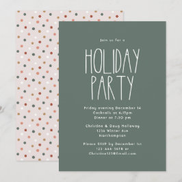 Grönt Boho Polka Dot jul Party Inbjudningar