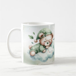 Grönt Boho Sleeping Nalle Cute Kaffemugg