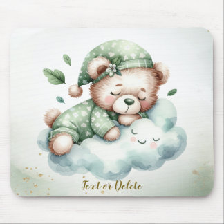 Grönt Boho Sleeping Nalle Cute Musmatta