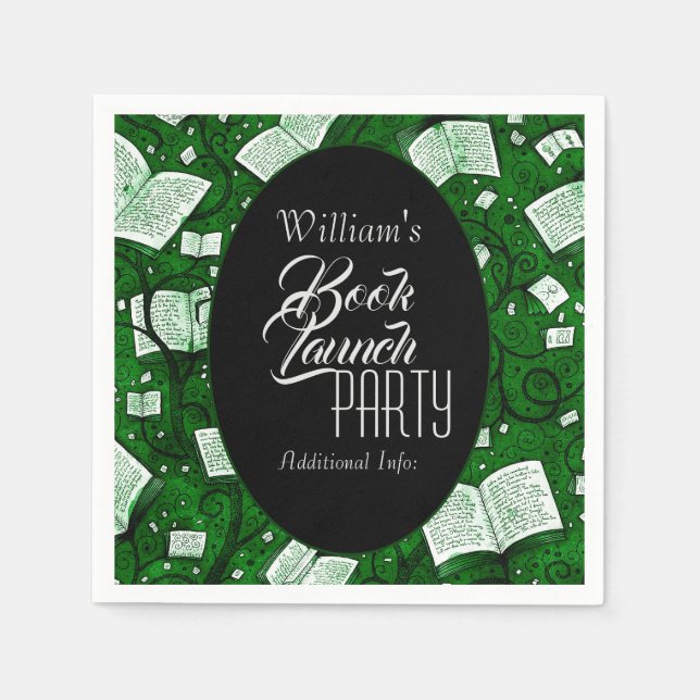 Grönt Bok Launch Party Pappersservett (Framsidan)