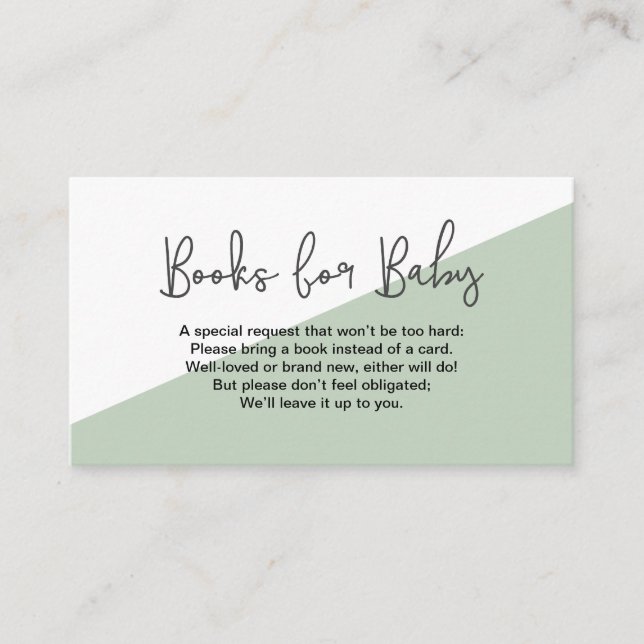 Grönt Bokar för Baby könsuppehållande neutral Tilläggskort (Framsida)