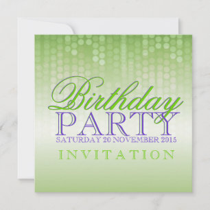 Grönt Bokeh Party Ljus födelsedagsinbjudan Inbjudningar