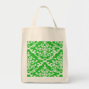 Grönt Bold Damask w/ namn @ Emporiomoffa Tygkasse