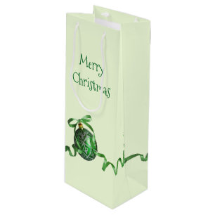 Grönt Boll Ornament Anpassningsbar jul Vin Bag