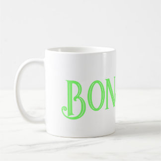 Grönt Bonjour White Coffee Mugg