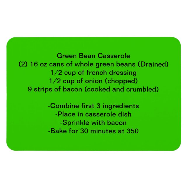 Grönt bönmagnet magnet (Horisontell)