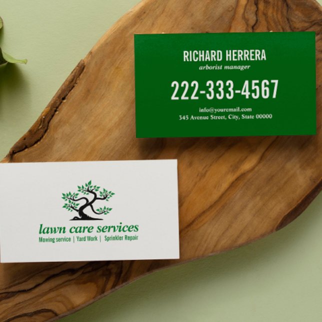 Grönt Bonsai Gräsmatta Care  Landscaping Visitkort (Skapare uppladdad)